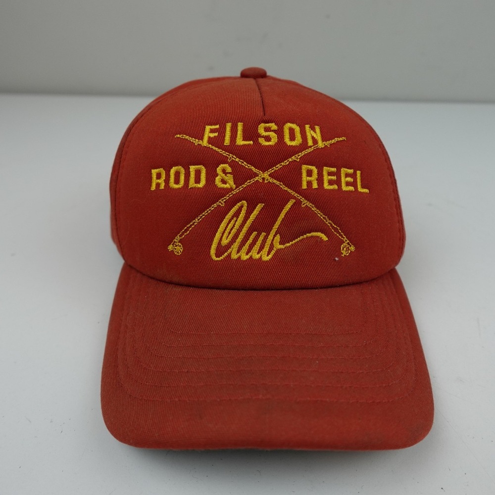 Filson Hat Cap Snap Back One Size Orange Rod & Reel Club Mens Fishing Outdoor